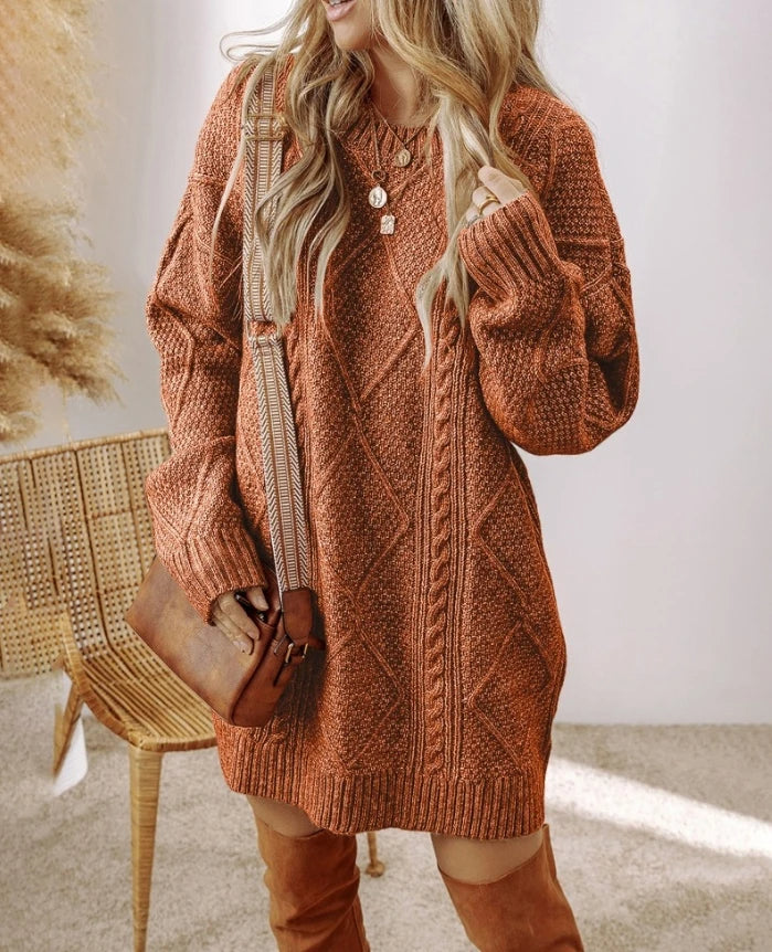 JUNO CABLE-KNIT JUMPER DRESS