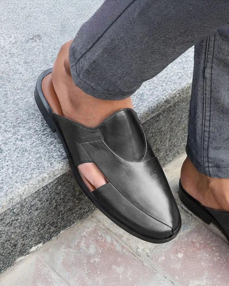 CAVAN LEATHER SLIP MULES