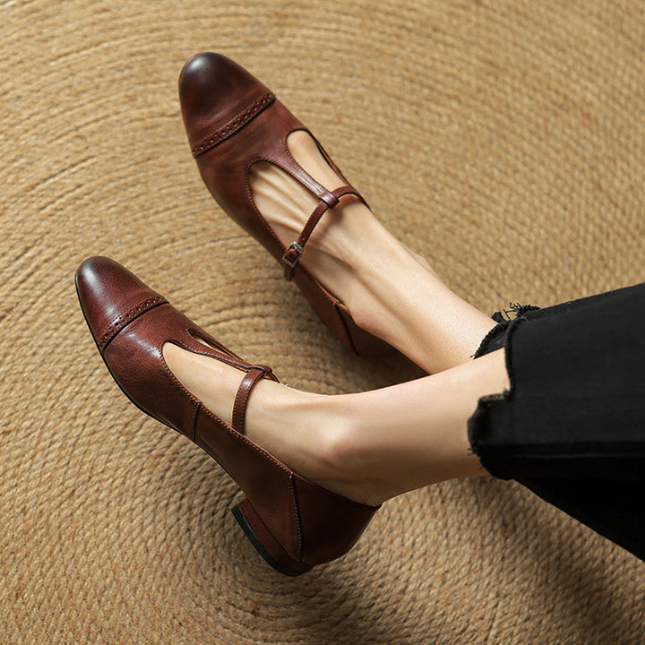 GRENETH GENUINE LEATHER FLATS