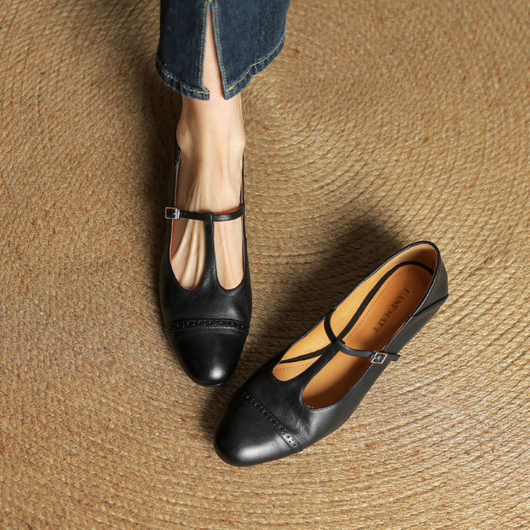 GRENETH GENUINE LEATHER FLATS