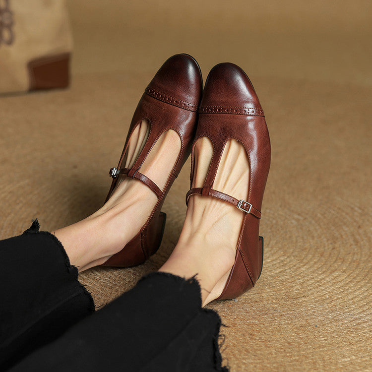 GRENETH GENUINE LEATHER FLATS