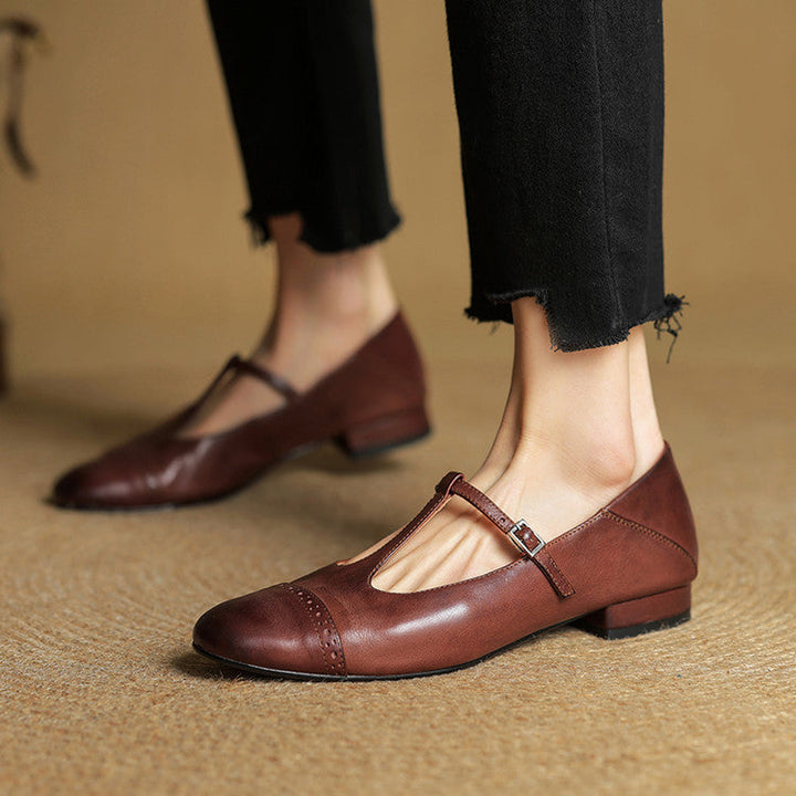 GRENETH GENUINE LEATHER FLATS