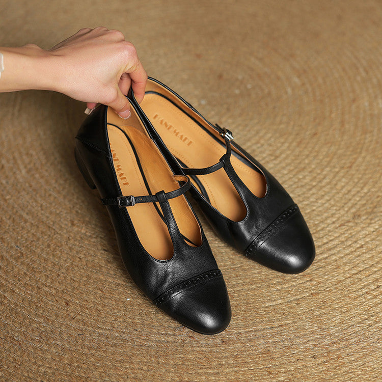 GRENETH GENUINE LEATHER FLATS