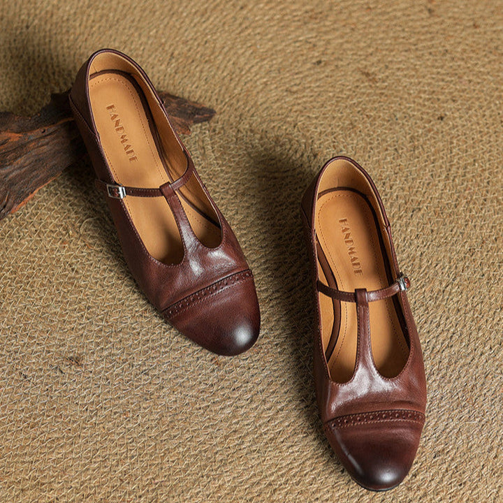GRENETH GENUINE LEATHER FLATS