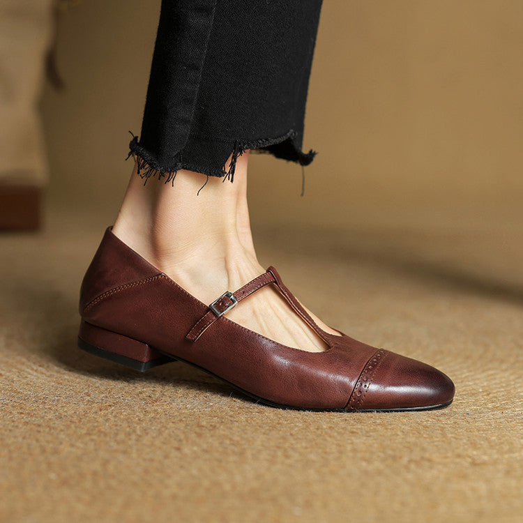 GRENETH GENUINE LEATHER FLATS