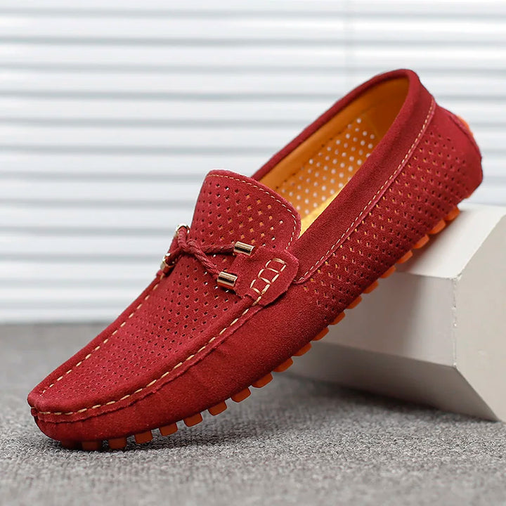 GIANNI PERFORATED LEATHER LOAFERS