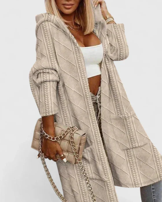 BELLA LONGLINE HOODED CARDIGAN
